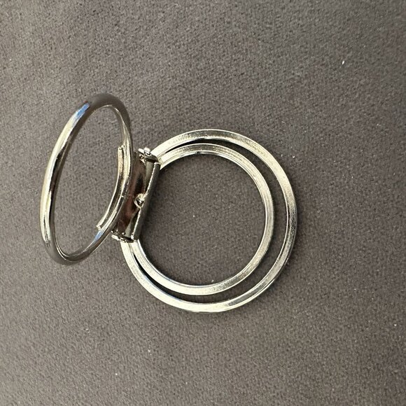 Vintage Silver-tone Scarf Clip Round Circles - Picture 3 of 4